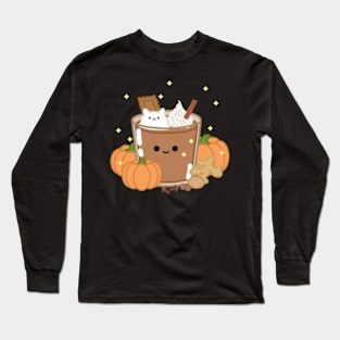 Pumpkin Spice Shiba Hot Chocolate Long Sleeve T-Shirt